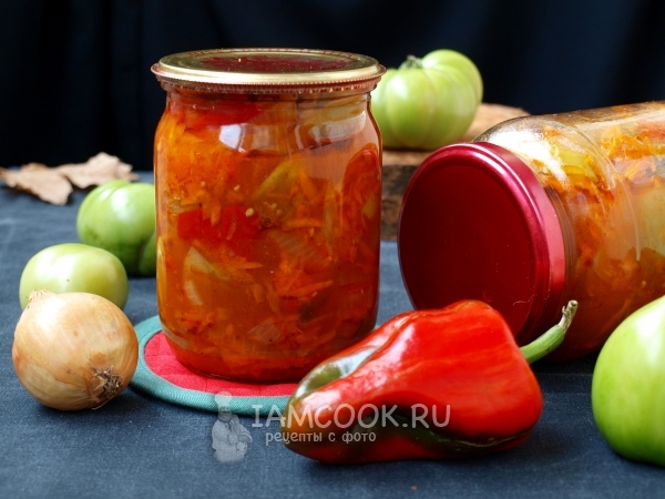 Фото лечо из зелёных помидоров на зиму