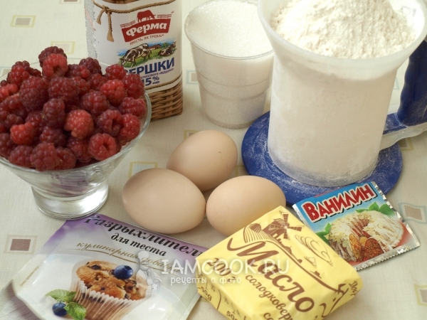 Ингредиенты для Цветаевского пирога с малиной