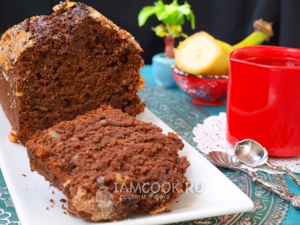 Фото шоколадно-бананового кекса