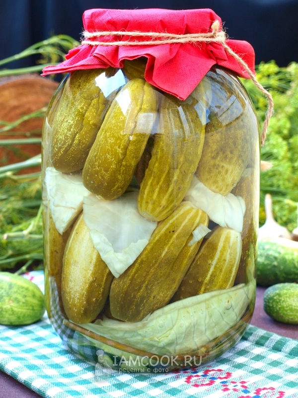 Рецепт огурцов, маринованных с капустой