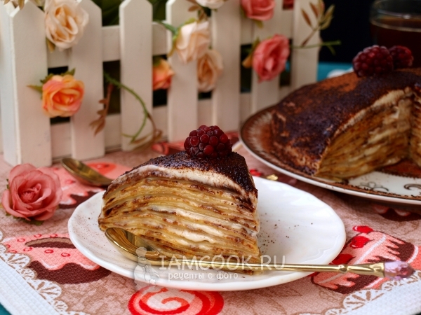 Рецепт блинного торта тирамису