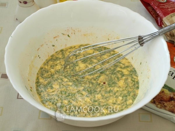 Размешать яичную смесь