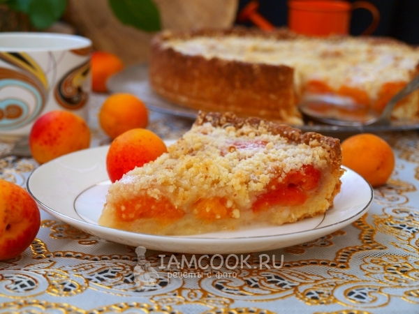 Рецепт пирога из песочного теста с абрикосами