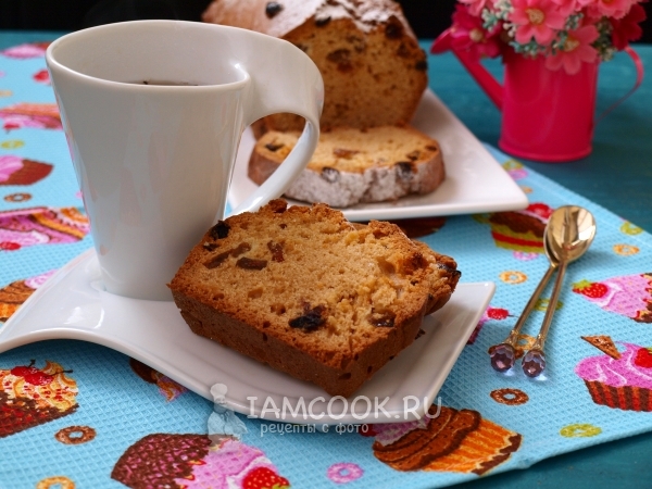 Фото кекса на кефире с изюмом