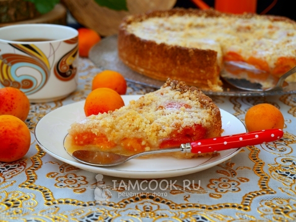 Пирог из песочного теста с абрикосами