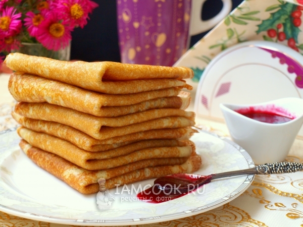 Фото заварных блинов на кислом молоке (с кипятком)