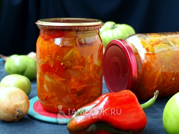 Рецепт лечо из зелёных помидоров на зиму