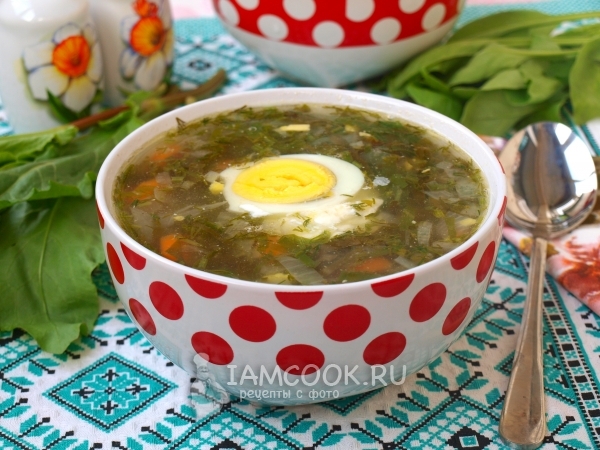 Рецепт щавелевого супа с картофельным пюре и шпинатом