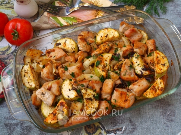 Фото индейки с кабачками в духовке