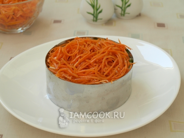 Положить морковь по-корейски