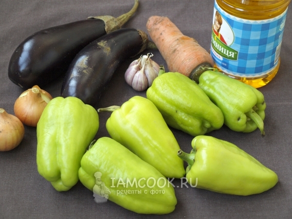 Ингредиенты для перца, фаршированного баклажанами