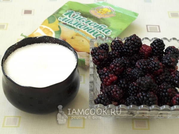 Ингредиенты для компота из ежевики на зиму