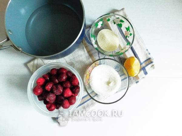 Ингредиенты для постного мусса с вишней