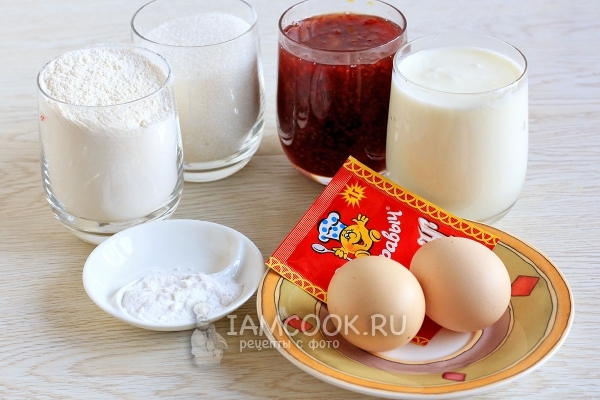 Ингредиенты для торта «Трухлявый пень» с вареньем