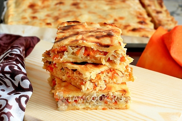 Фото пирога с тыквой и мясом