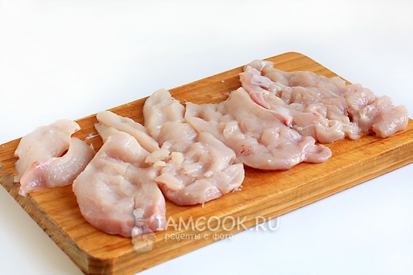 Порезать куриное филе