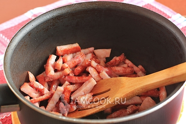 Обжарить ветчину