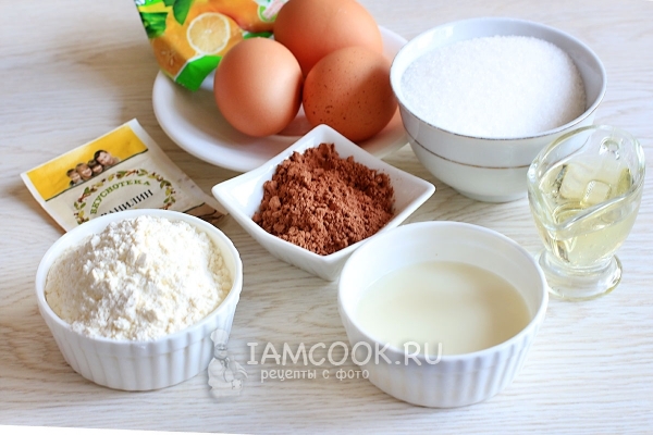 Ингредиенты для бисквита «Зебра»