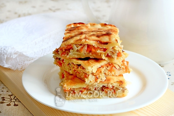 Рецепт пирога с тыквой и мясом