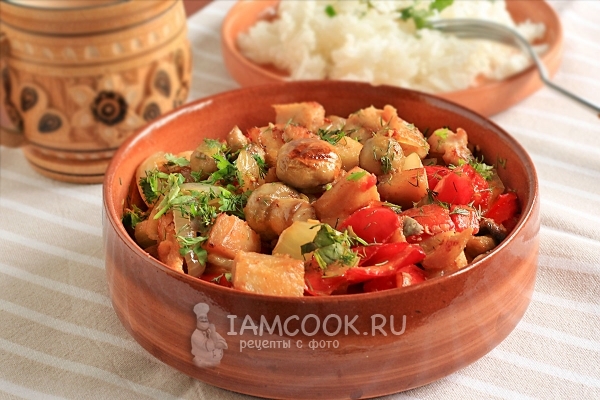 Фото куриного филе с перцем и грибами