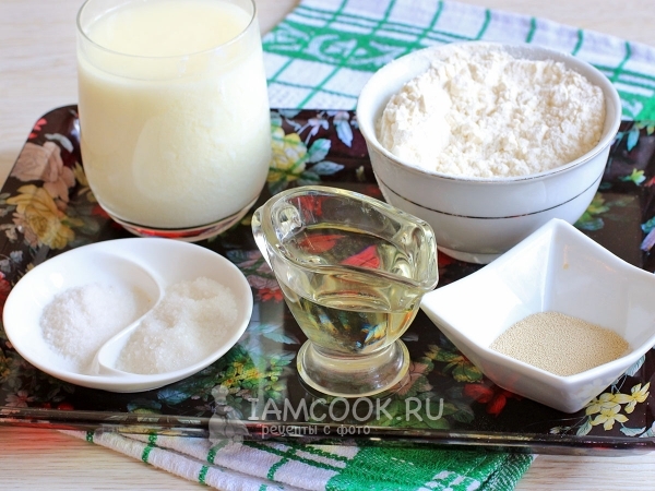 Ингредиенты для дрожжевого теста на кефире для пиццы