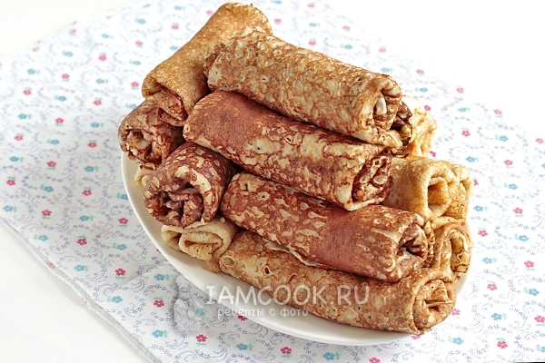 Готовые блинчики с курицей и говядиной