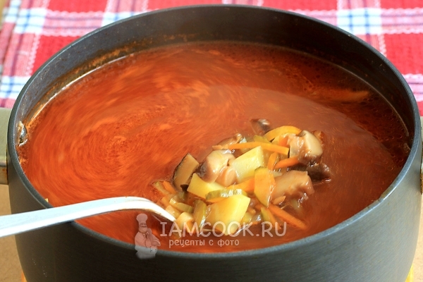 Рецепт постной солянки с грибами