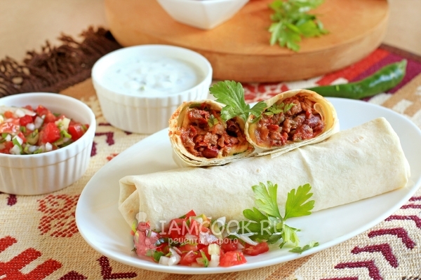 Рецепт домашнего бурито с говядиной