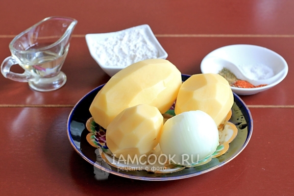 Ингредиенты для вареной картошки, запеченной в духовке