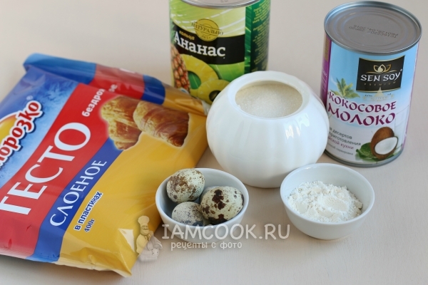 Ингредиенты для пирожного «Пино Колада»