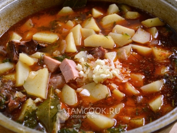 Положить чеснок