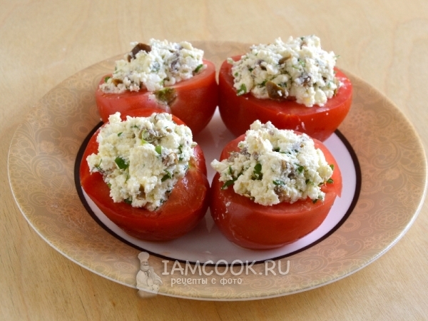 Фото помидоров, фаршированных сербской брынзой и оливками