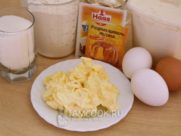 Ингредиенты для печенья из творога и сметаны