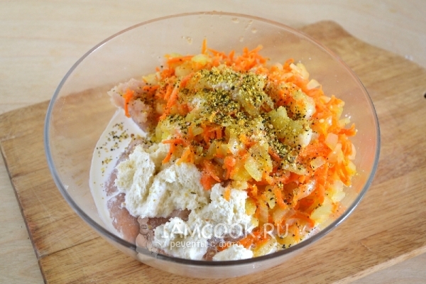 Соединить компоненты фарша