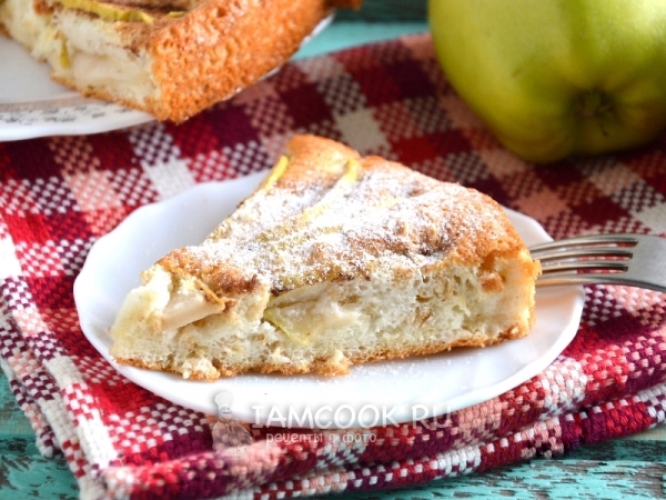 Фото диетической шарлотки с яблоками в духовке