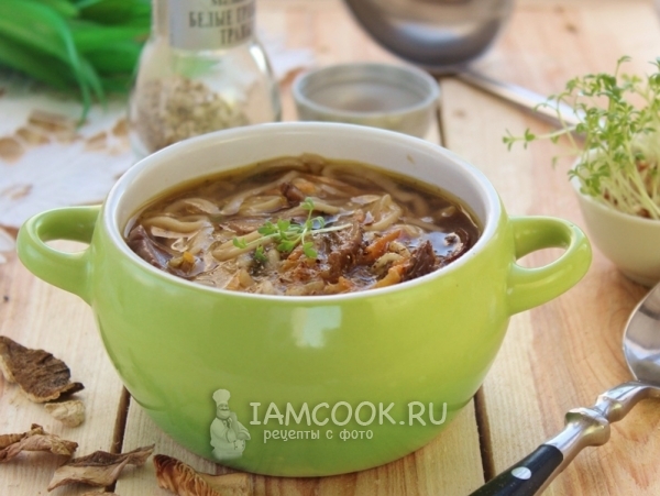 Фото грибной лапши из сушеных грибов