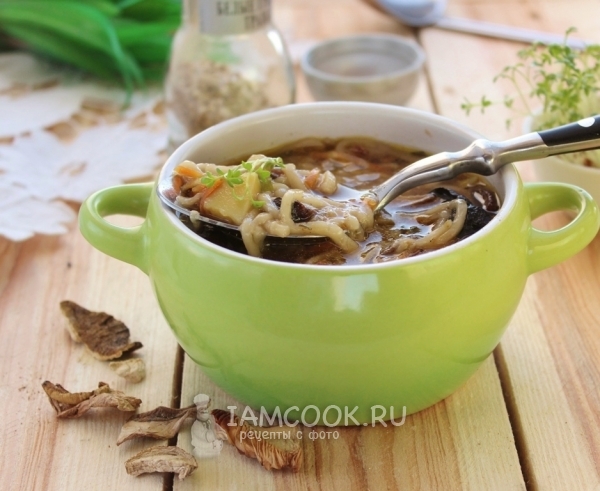 Рецепт грибной лапши из сушеных грибов