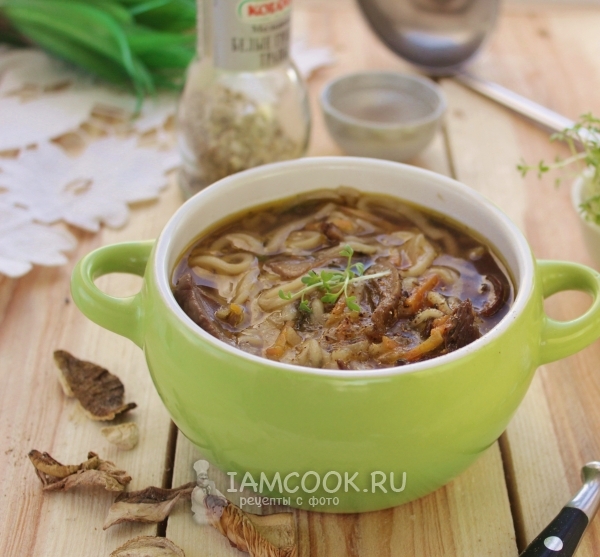 Грибная лапша из сушеных грибов