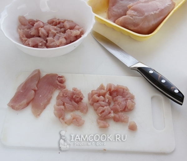 Порезать куриное филе