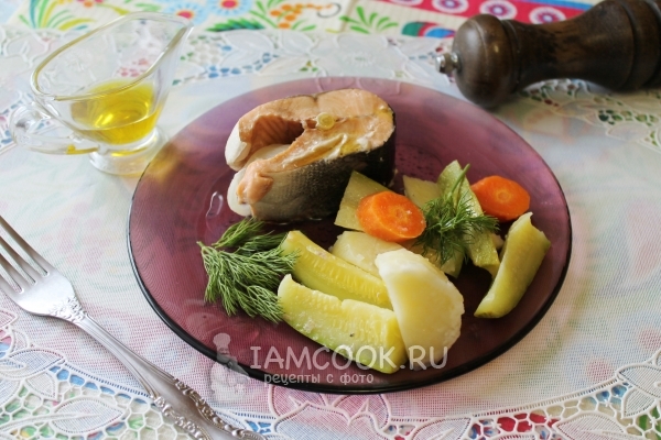 Фото семги на пару с овощами
