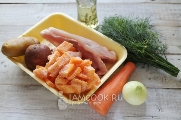 Ингредиенты для тыквенного супа-пюре с курицей