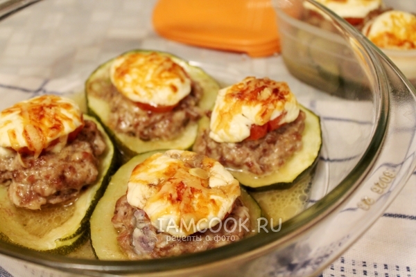 Рецепт кабачков, фаршированных фаршем и сыром