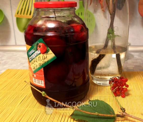 Фото компота из ранеток и черноплодки на зиму