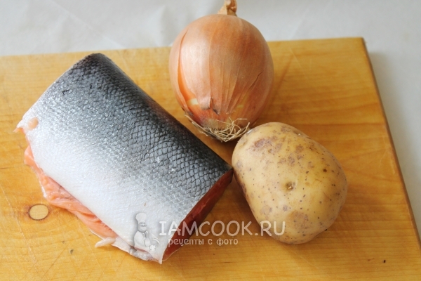 Ингредиенты для семги на пару с овощами