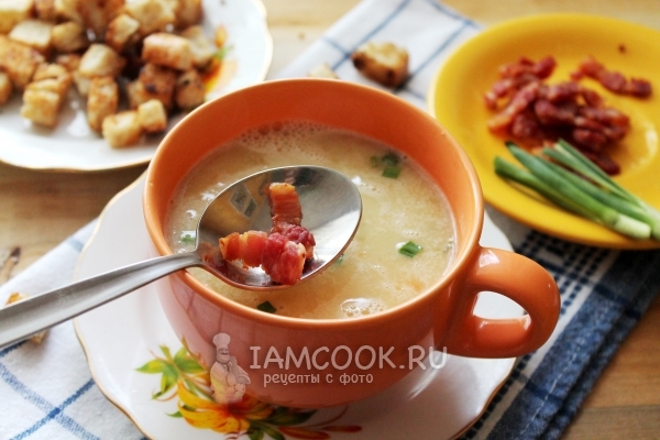 Рецепт горохового супа-пюре с варено-копченой грудинкой