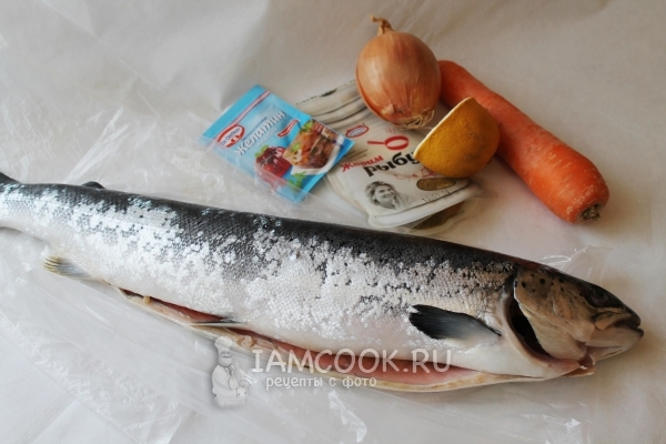 Ингредиенты для заливного из семги