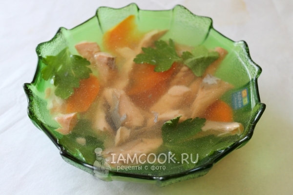 Залить бульоном с желатином