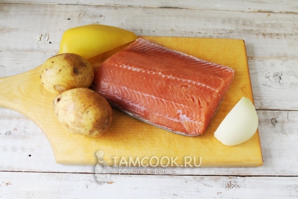 Ингредиенты для кеты с картошкой в духовке