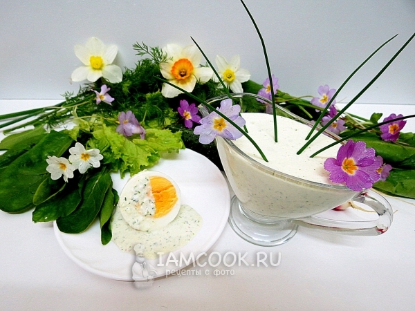 Рецепт зелёного сметанного соуса