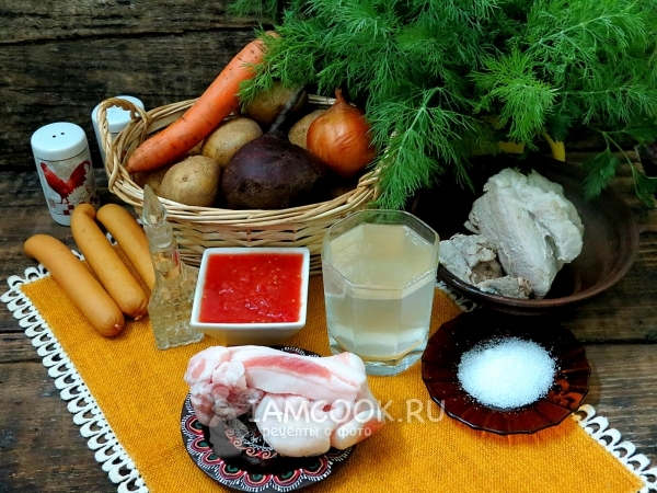 Ингредиенты для борща по-белорусски
